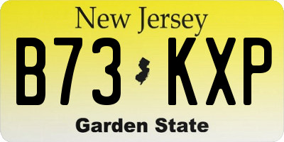NJ license plate B73KXP