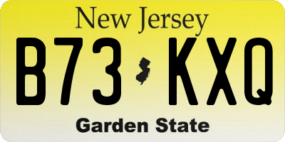 NJ license plate B73KXQ