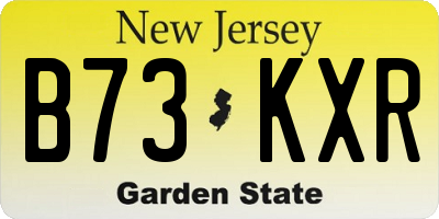 NJ license plate B73KXR
