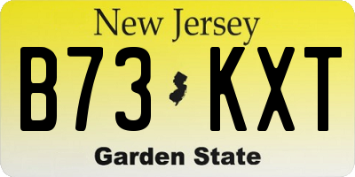NJ license plate B73KXT