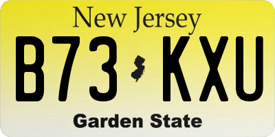NJ license plate B73KXU