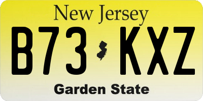 NJ license plate B73KXZ