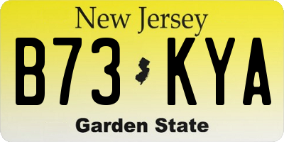 NJ license plate B73KYA