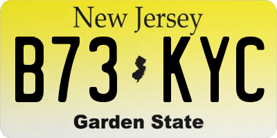NJ license plate B73KYC