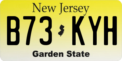 NJ license plate B73KYH