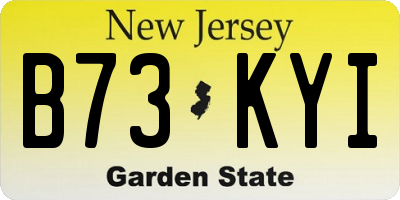 NJ license plate B73KYI