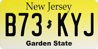 NJ license plate B73KYJ