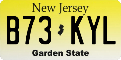 NJ license plate B73KYL