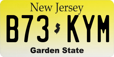 NJ license plate B73KYM