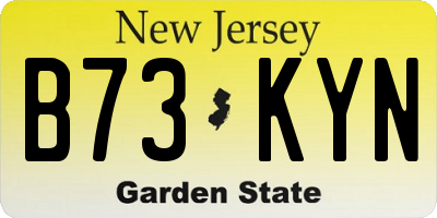 NJ license plate B73KYN