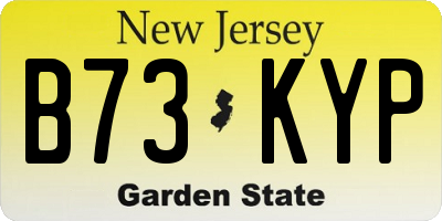 NJ license plate B73KYP