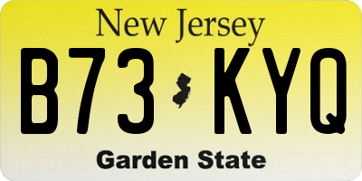 NJ license plate B73KYQ
