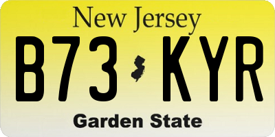NJ license plate B73KYR