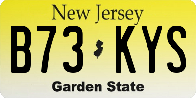 NJ license plate B73KYS