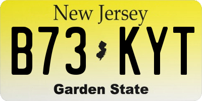 NJ license plate B73KYT