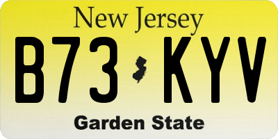 NJ license plate B73KYV