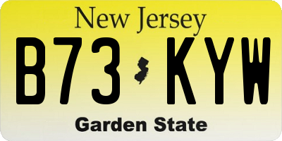 NJ license plate B73KYW