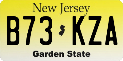 NJ license plate B73KZA