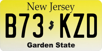 NJ license plate B73KZD