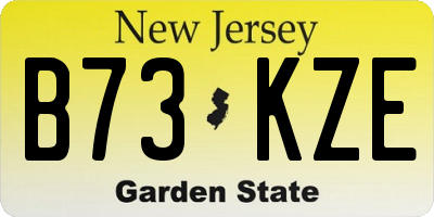 NJ license plate B73KZE