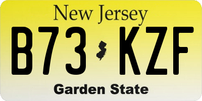NJ license plate B73KZF