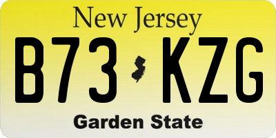 NJ license plate B73KZG