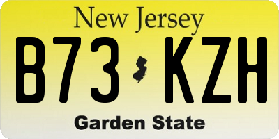 NJ license plate B73KZH