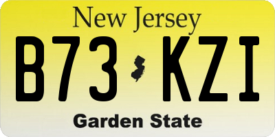 NJ license plate B73KZI