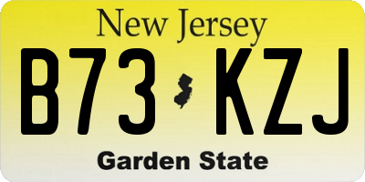 NJ license plate B73KZJ