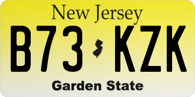 NJ license plate B73KZK