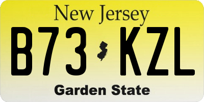 NJ license plate B73KZL