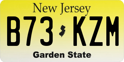 NJ license plate B73KZM