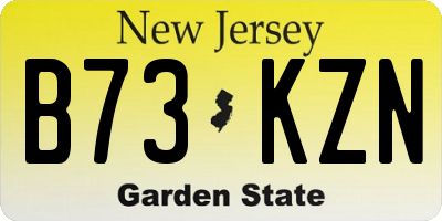NJ license plate B73KZN