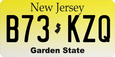 NJ license plate B73KZQ