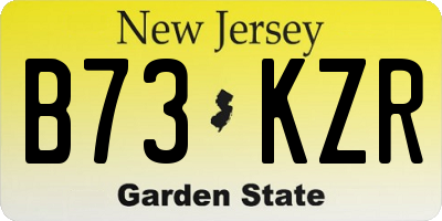 NJ license plate B73KZR