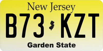 NJ license plate B73KZT