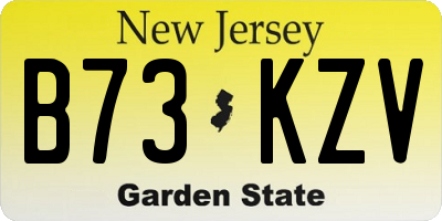 NJ license plate B73KZV