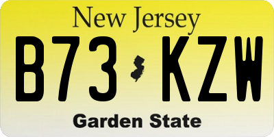NJ license plate B73KZW