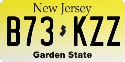 NJ license plate B73KZZ