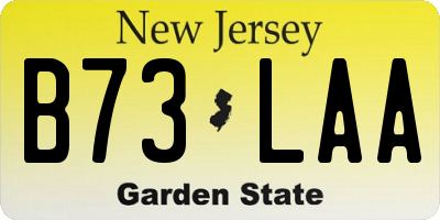 NJ license plate B73LAA