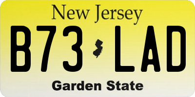 NJ license plate B73LAD