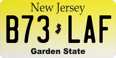 NJ license plate B73LAF