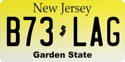 NJ license plate B73LAG