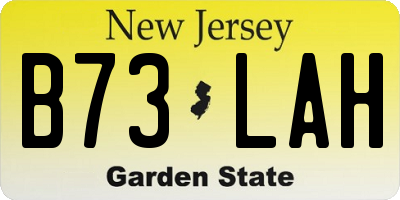 NJ license plate B73LAH