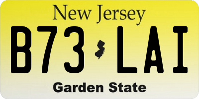 NJ license plate B73LAI