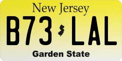 NJ license plate B73LAL