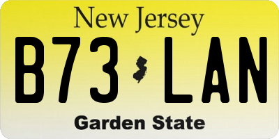 NJ license plate B73LAN