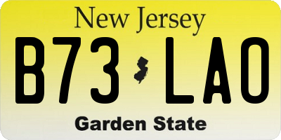 NJ license plate B73LAO