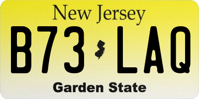 NJ license plate B73LAQ