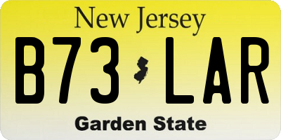 NJ license plate B73LAR